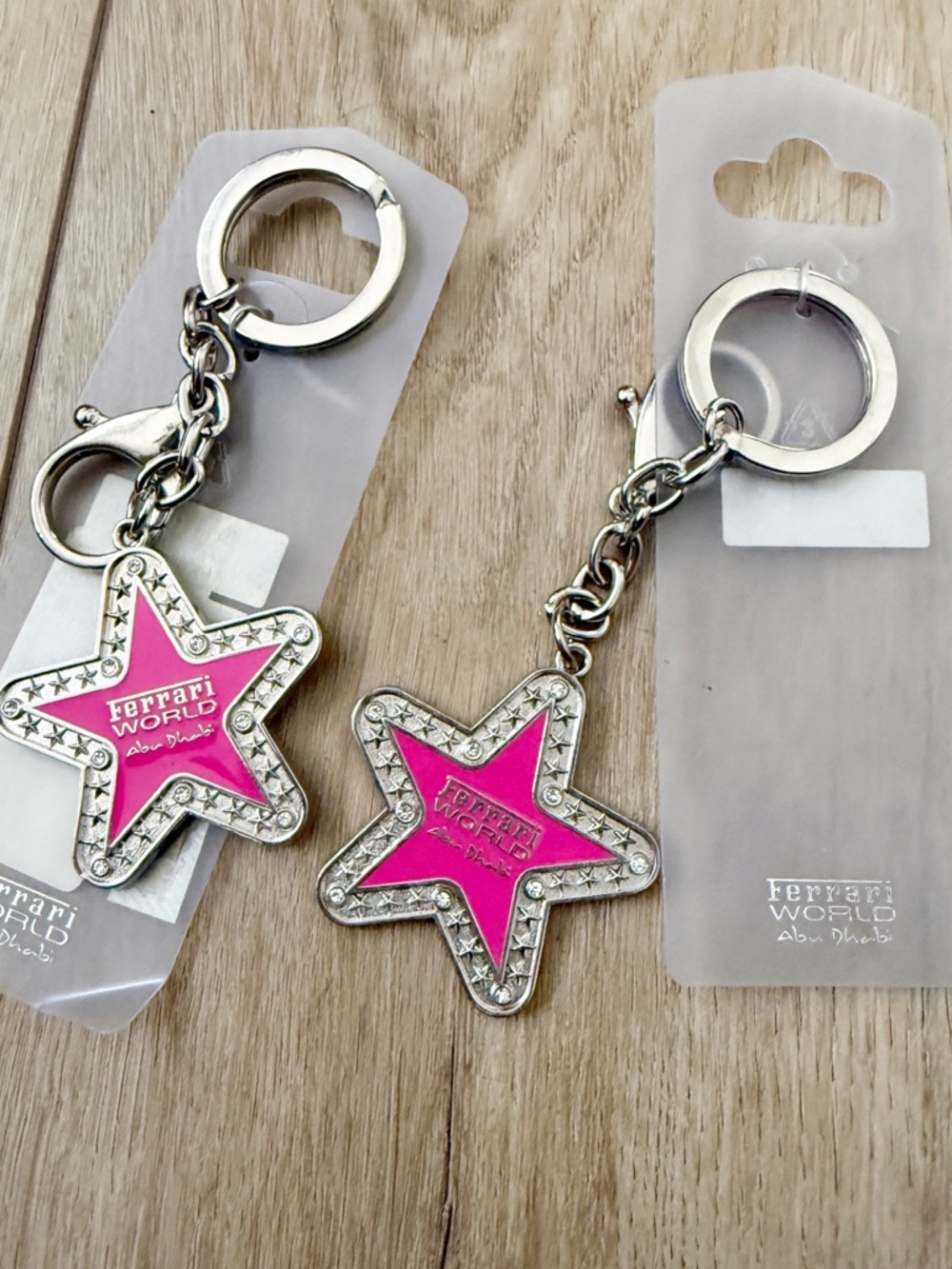 Ferrari World Abu Dhabi Pink Rhinestone Star Keychains Y2K McBling NWT